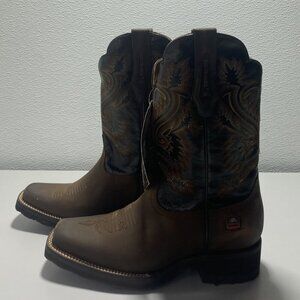NEW RIO GRANDE Tal Leather Boots Black/Brown Stitched Men’s Size 8